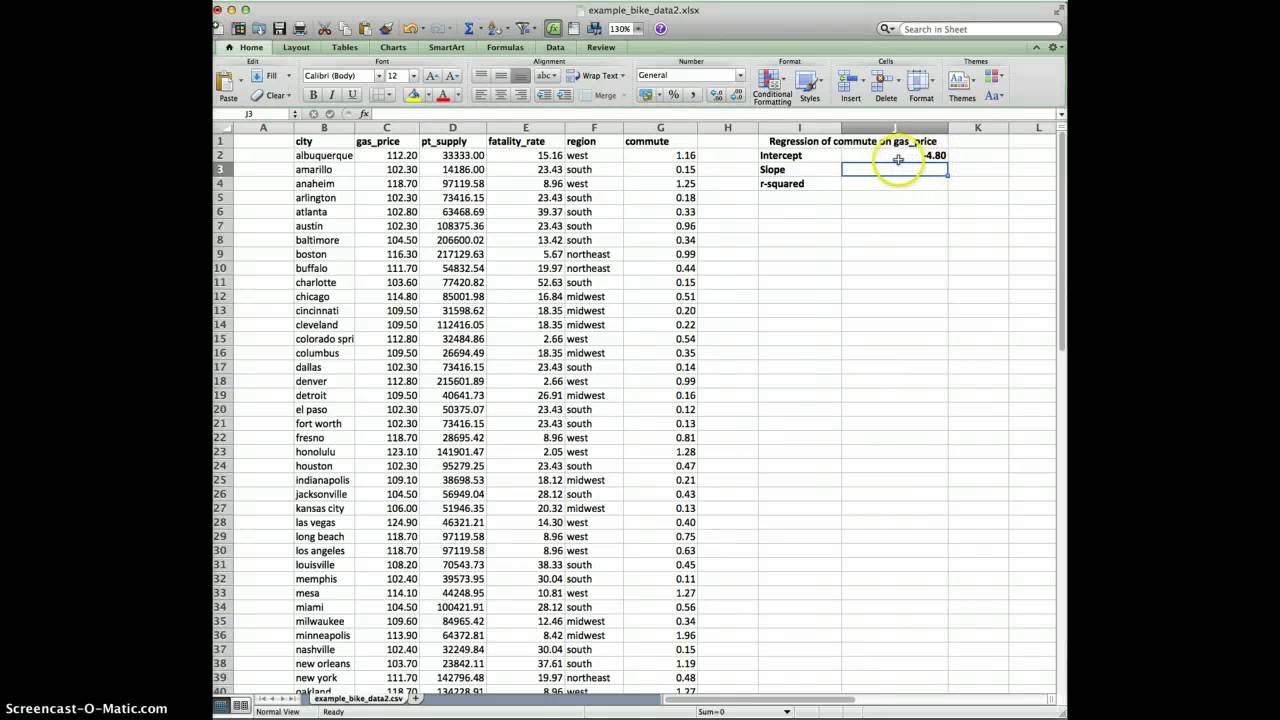 get regression in excel for mac